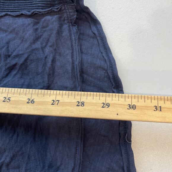 Soft Surroundings Sz L Navy Blue Long Sleeve Top Shirt Boho Cottage Core V Neck - Picture 12 of 12